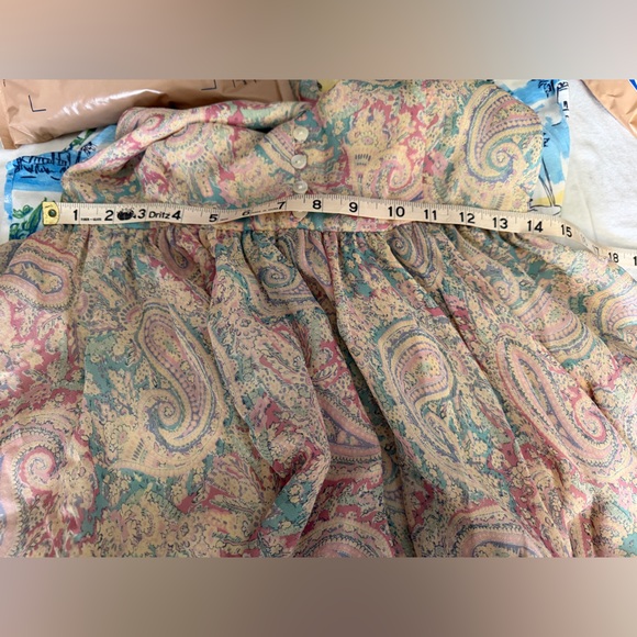 Vintage 90’s Lauren Ralph Lauren Silk Pastel Paisley Maxi Dress SZ: 6